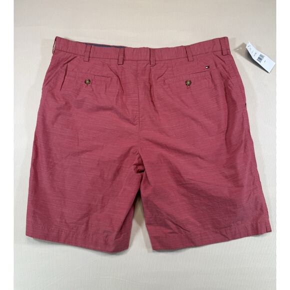 Tommy Hilfiger Flat Front Shorts Men 40/10 Heather Red Chino Casual Prep Island - Picture 2 of 8